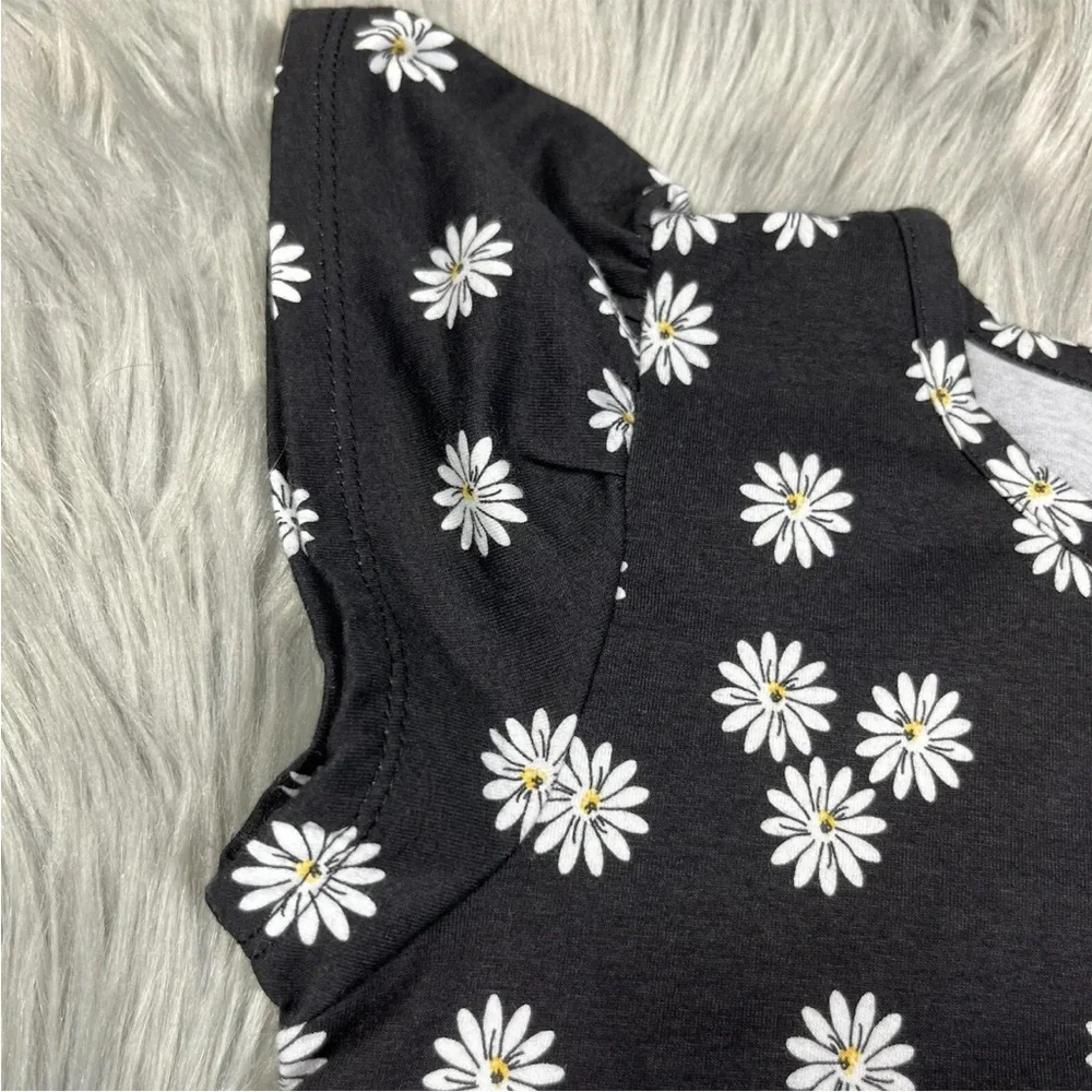 Tucker & Tate Girls Black White Daisy Floral Dress Size 8